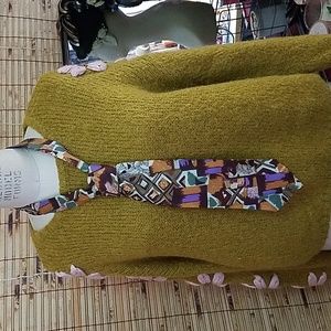 Cool Silk Tie Orange Brown Purple Print